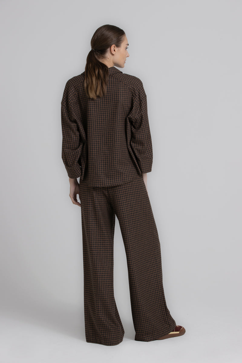 ROCHE bruine broek met ruit