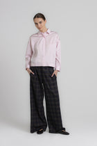 ROCHE donkergrijze broek met ruit