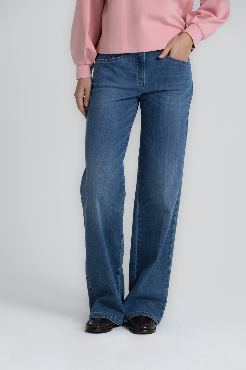 ROEZI rechte blauwe jeans