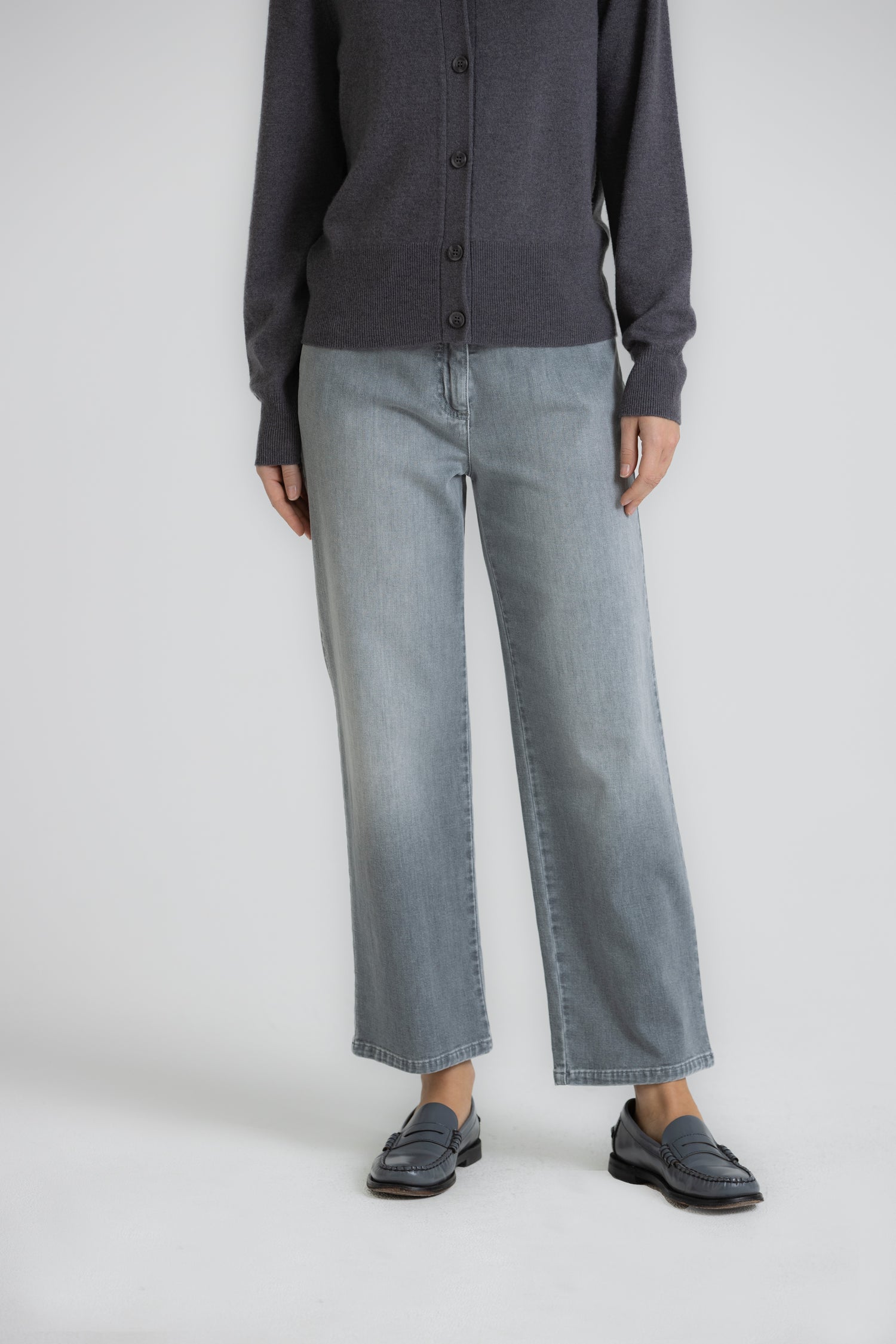 ROLLING rechte denim lichtgrijs
