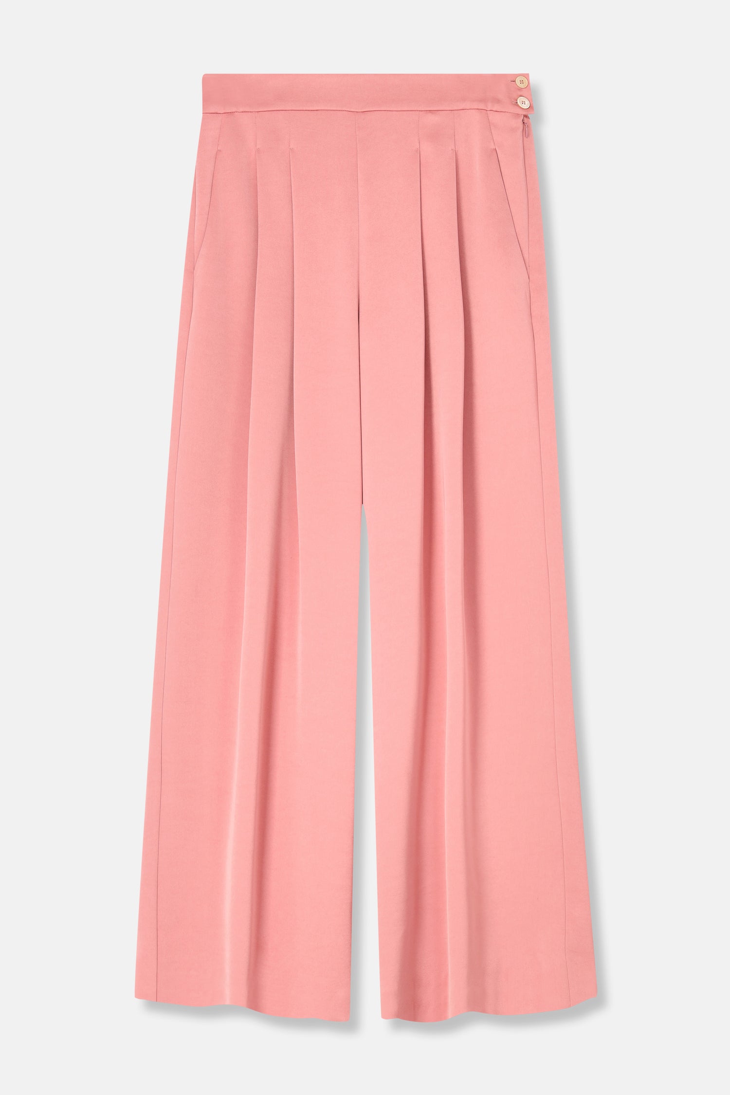 RONDO Pantalon rose large à plis
