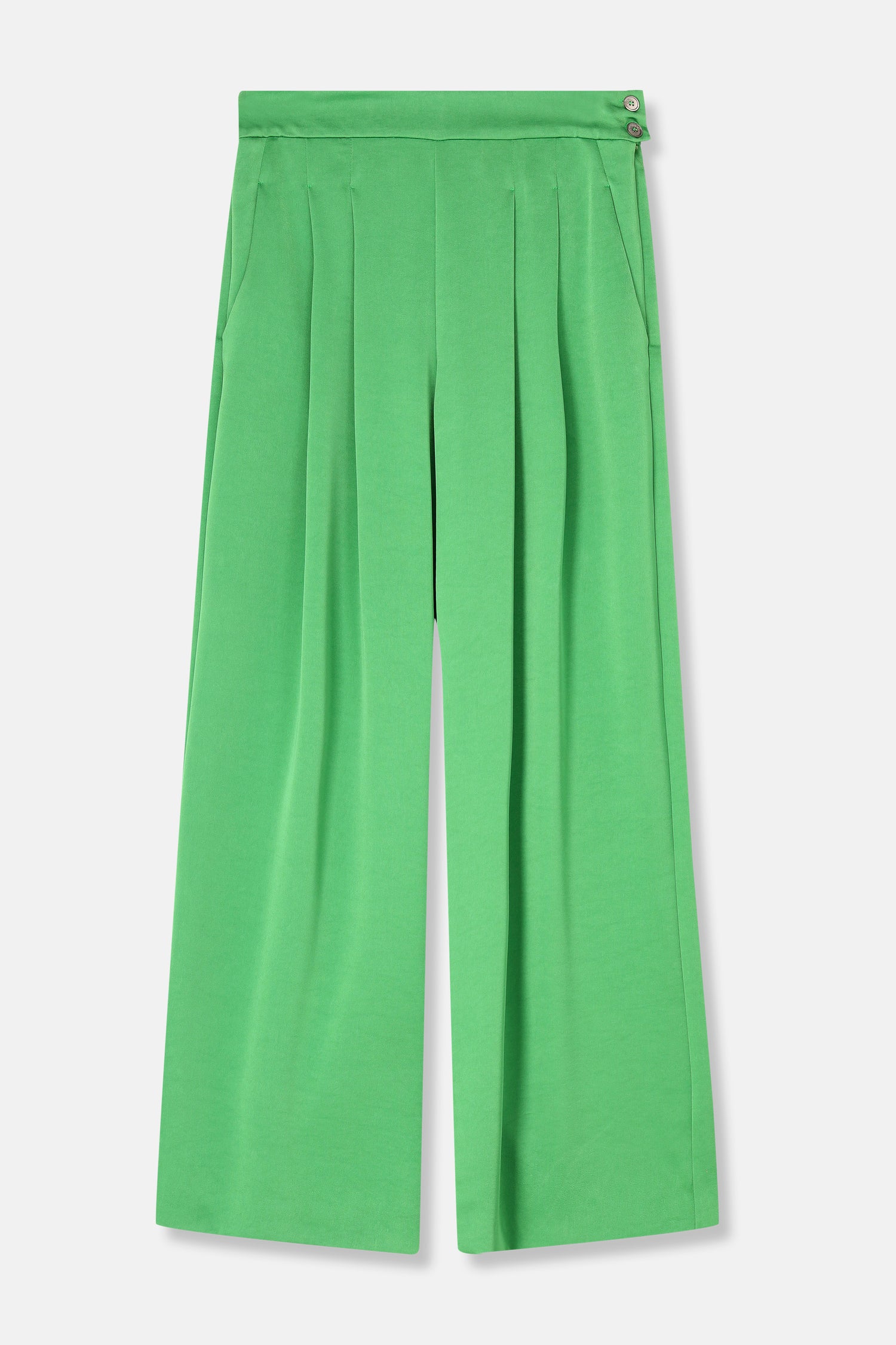 RONDO Pantalon vert large à plis