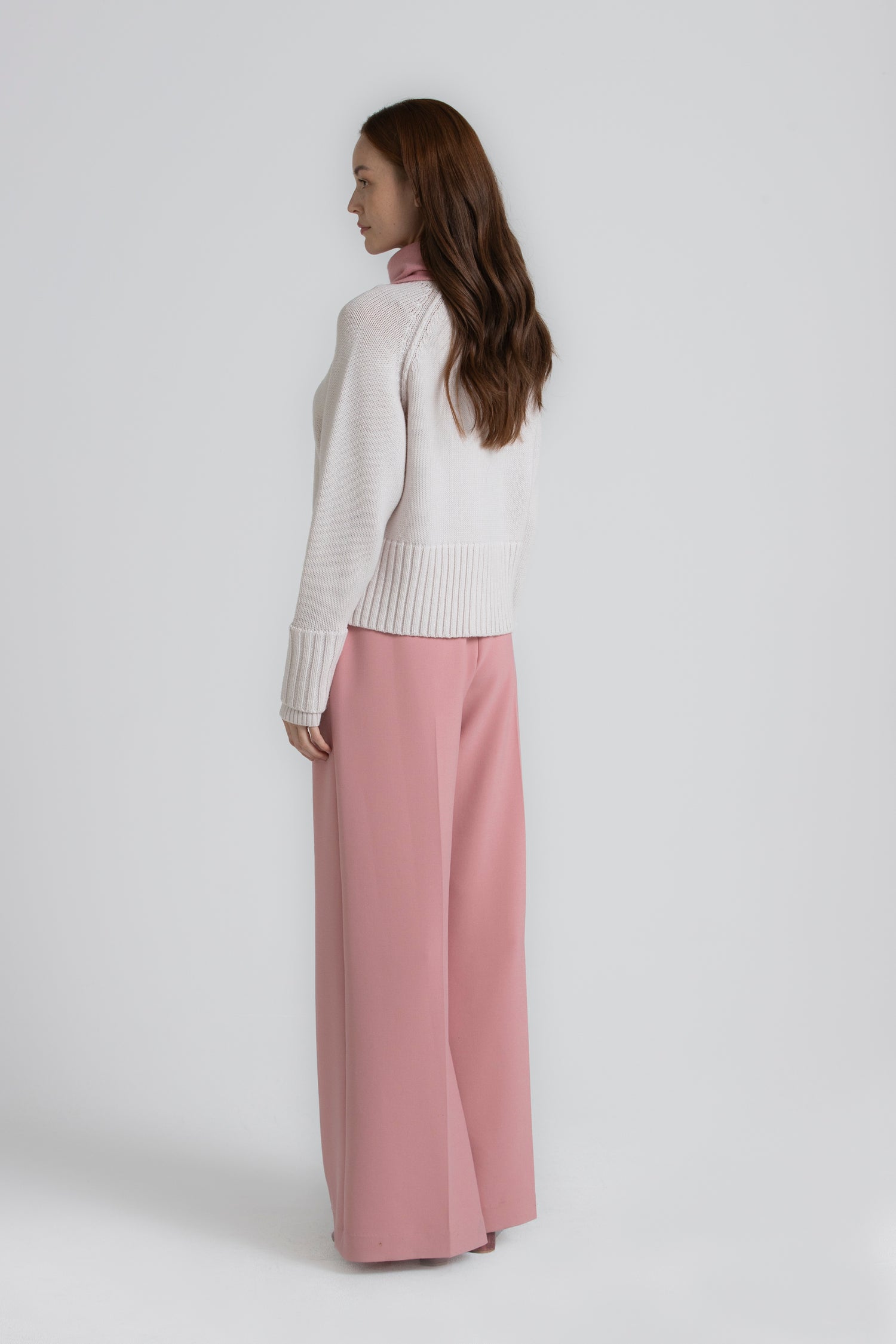 RUBIO Pantalon large rose long