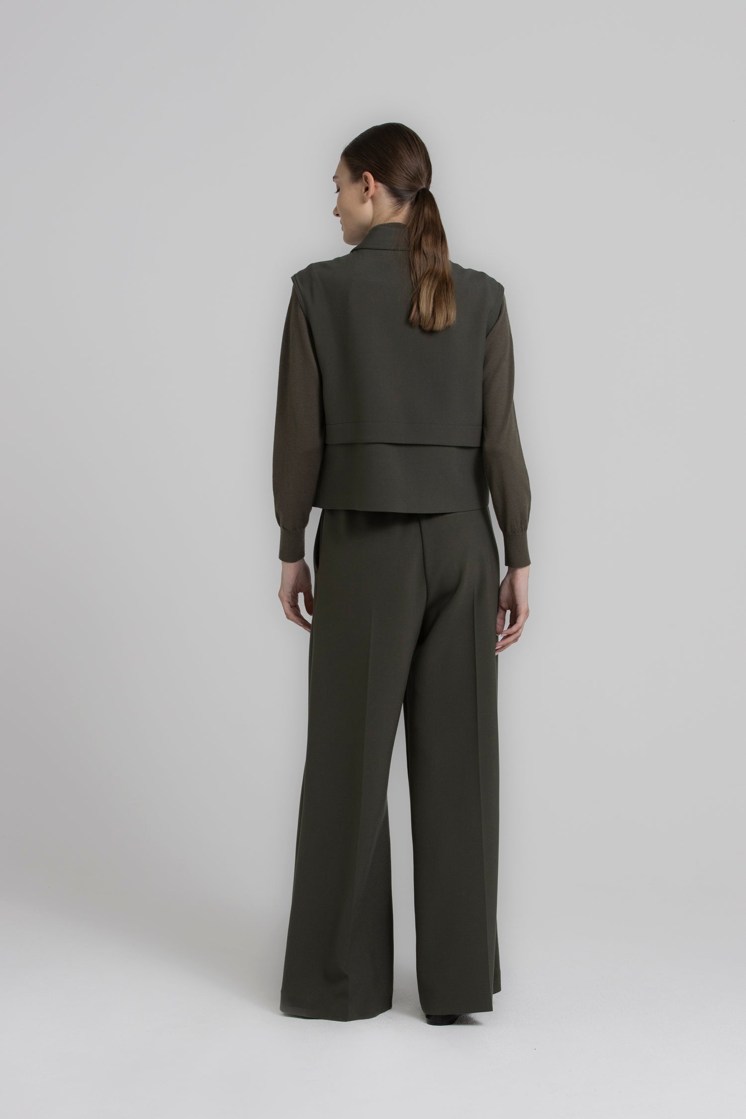 RUBIO Pantalon large kaki long