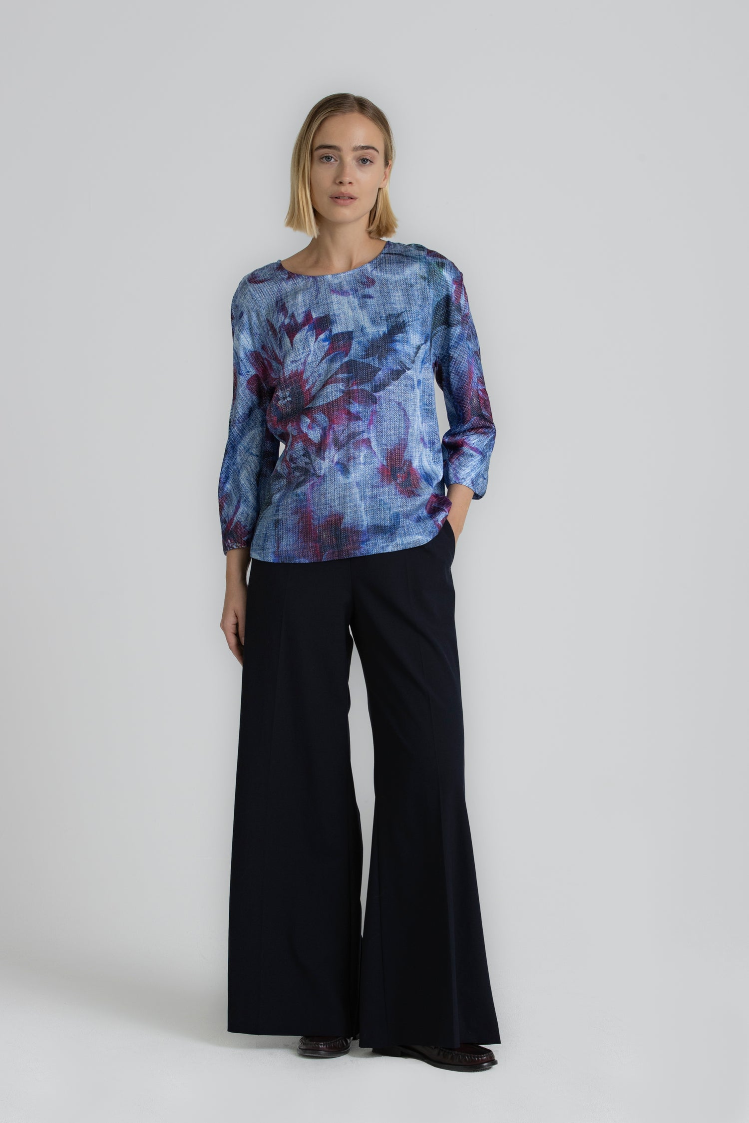 RUBIO Pantalon large navy long