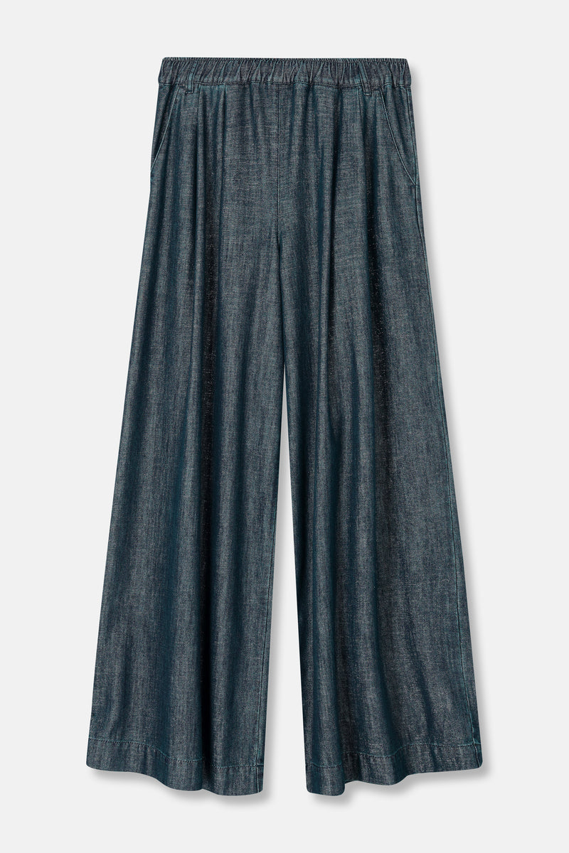 RUSH Pantalon denim large à ceinture élastiquée