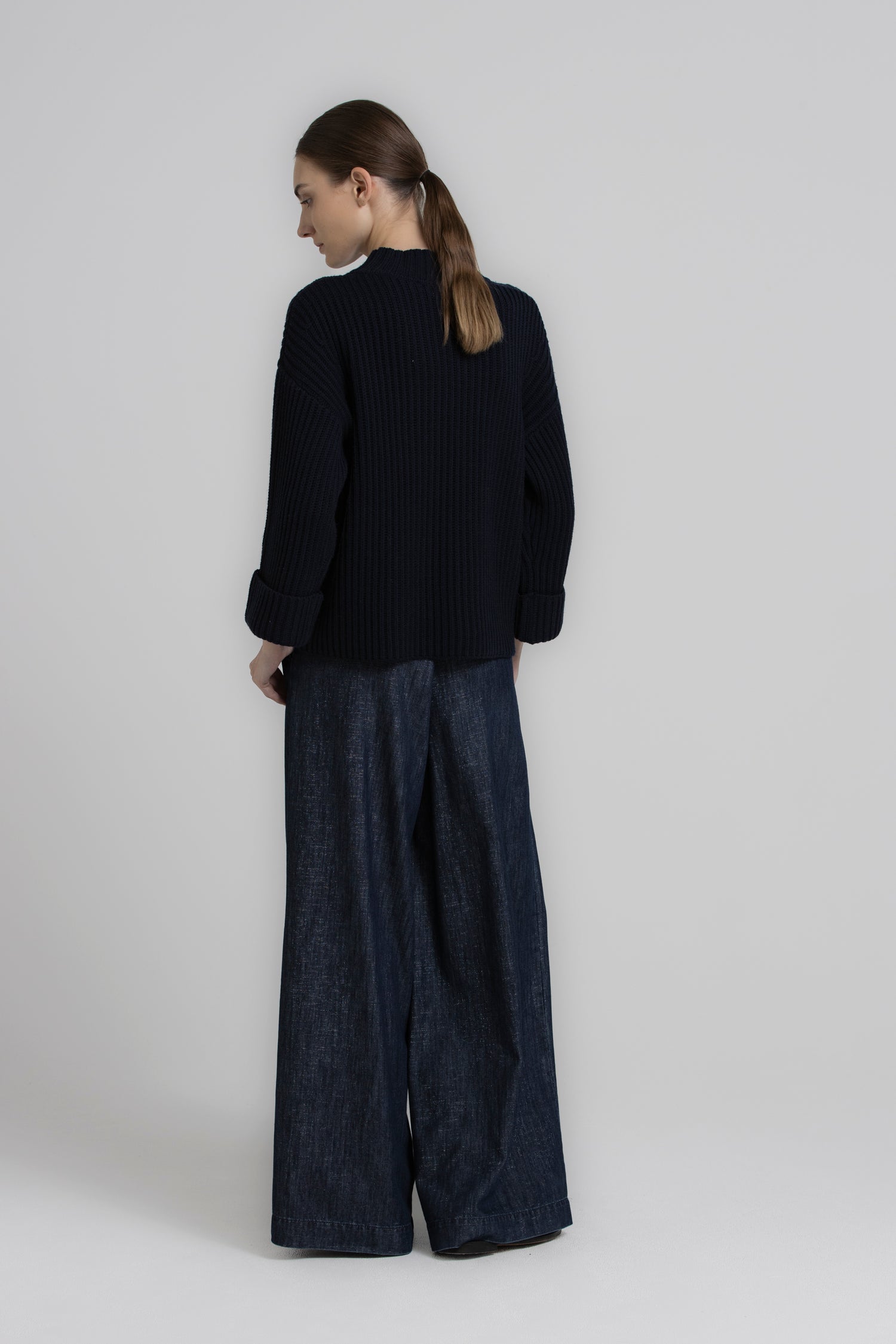 RUSH Pantalon denim large à ceinture élastiquée