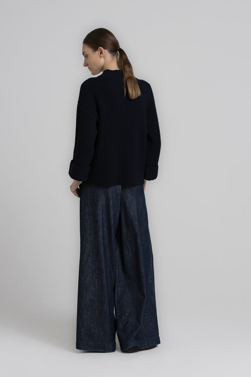 RUSH Pantalon denim large à ceinture élastiquée