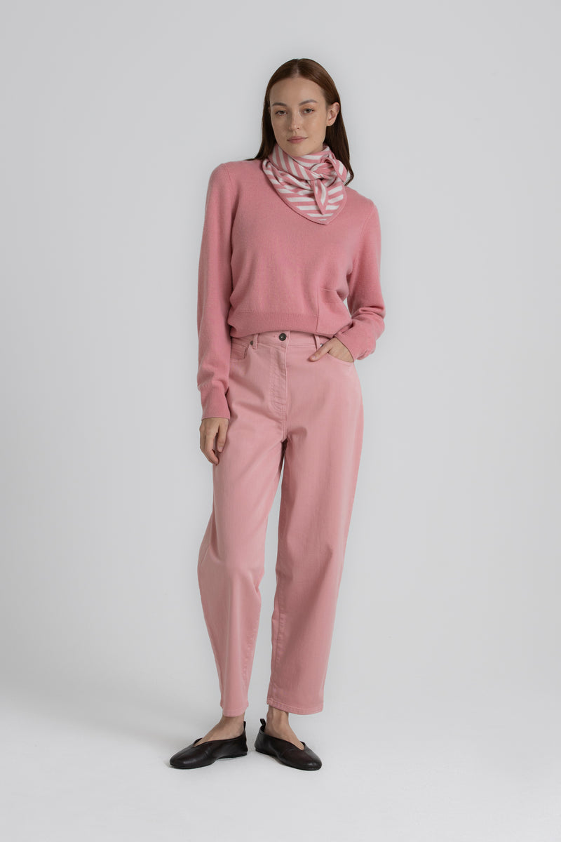 Gestreepte sjaal roze