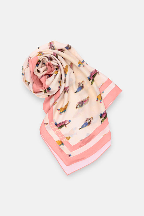 SCARF Écharpe imprimée rose