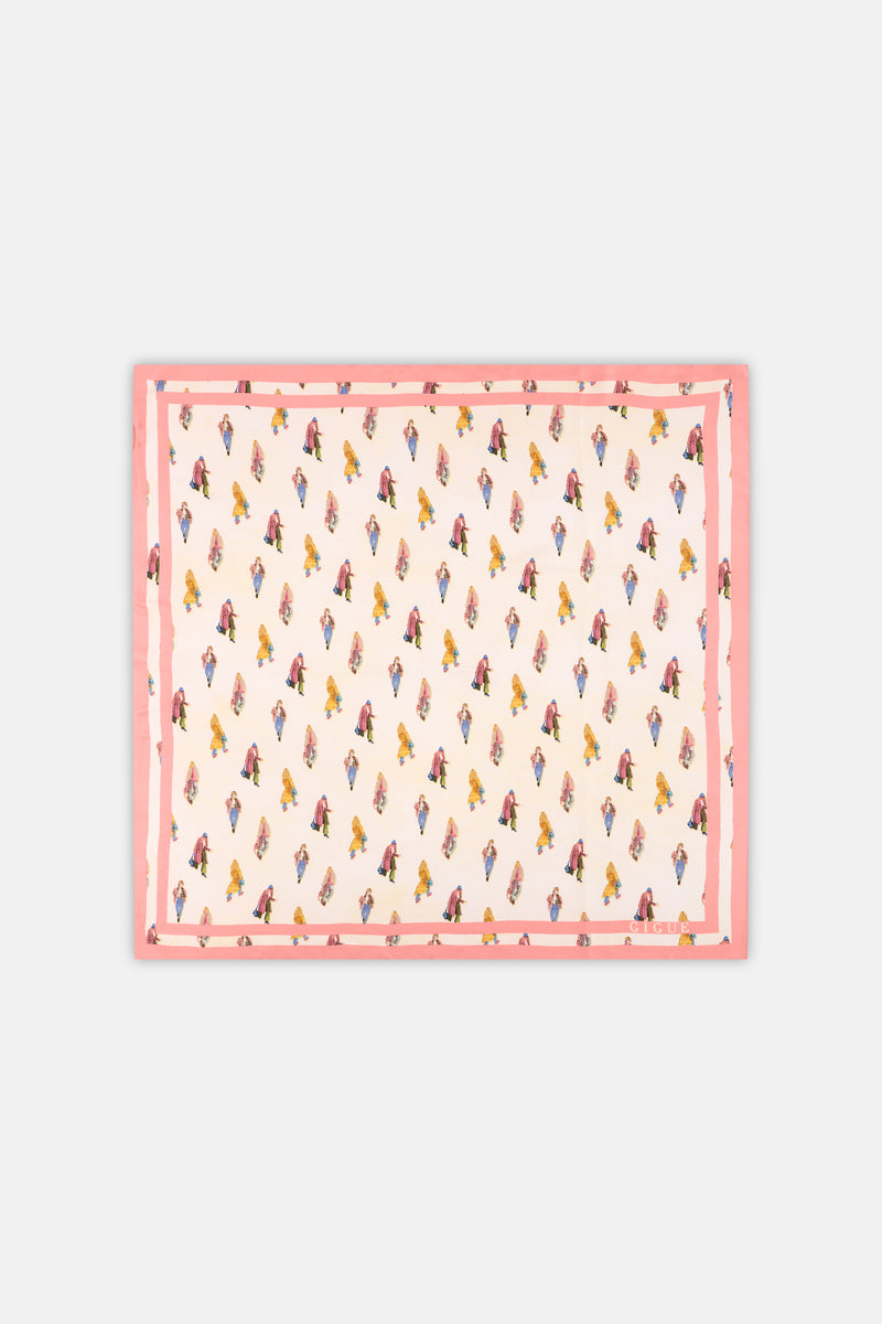 Roze print sjaal