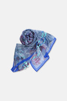 SCARF Écharpe fleurie bleue