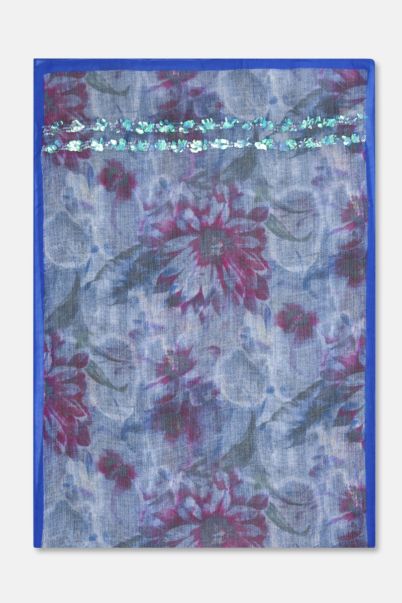 SCARF Blue floral scarf