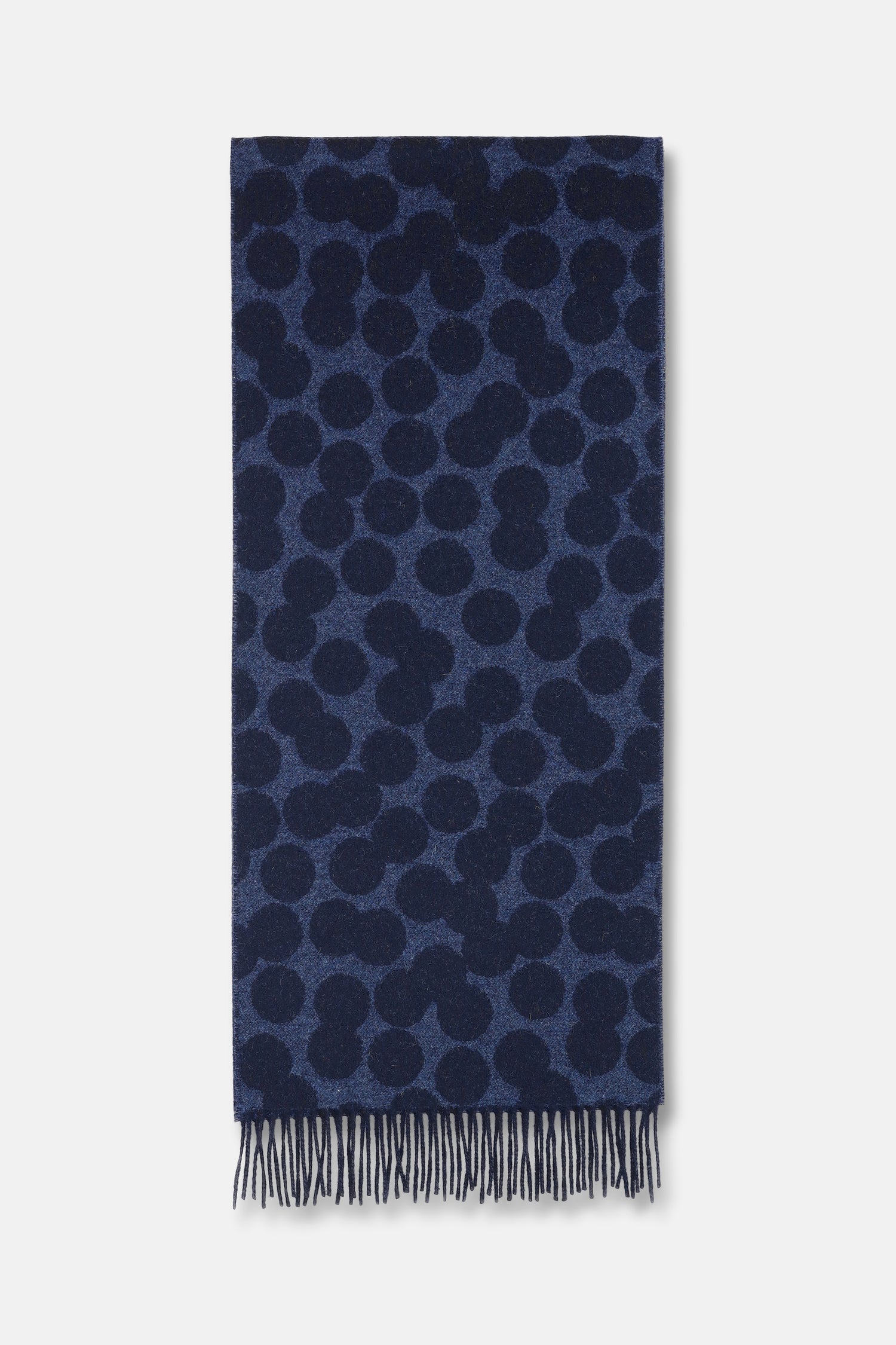 Blauwe franjes sjaal