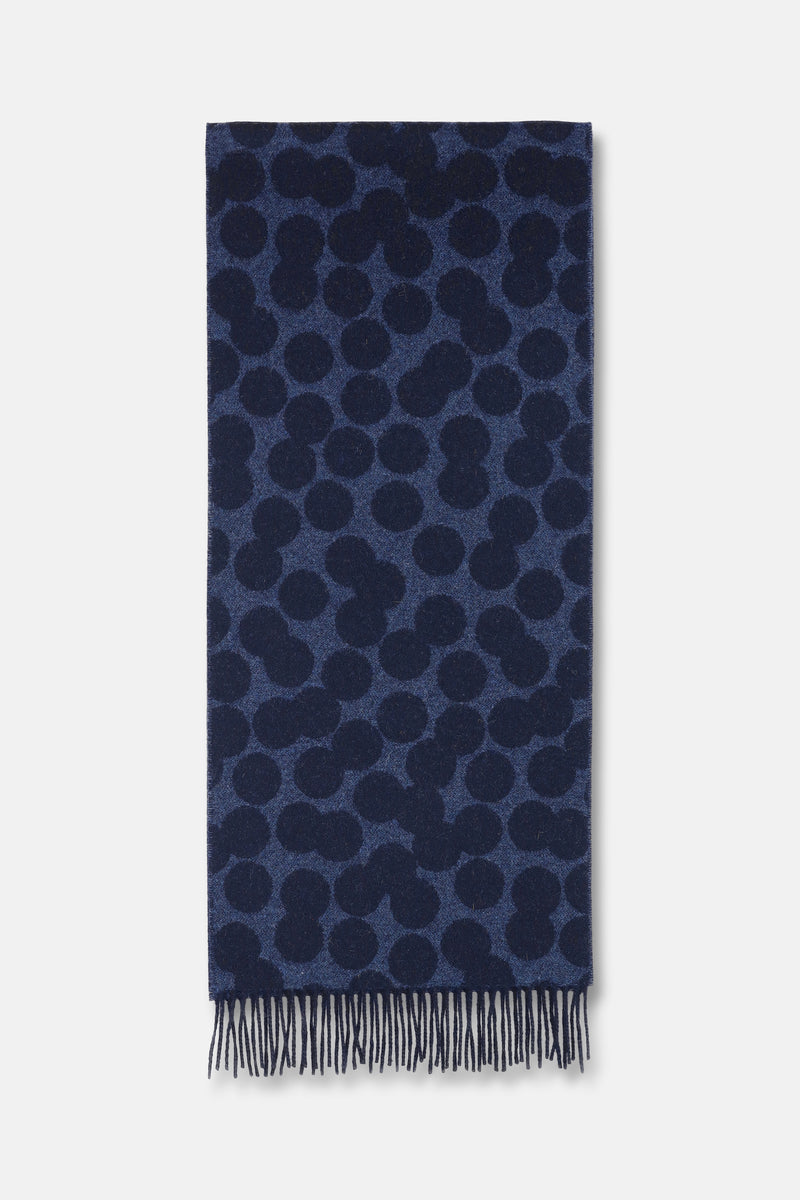SCARF Blue fringed scarf