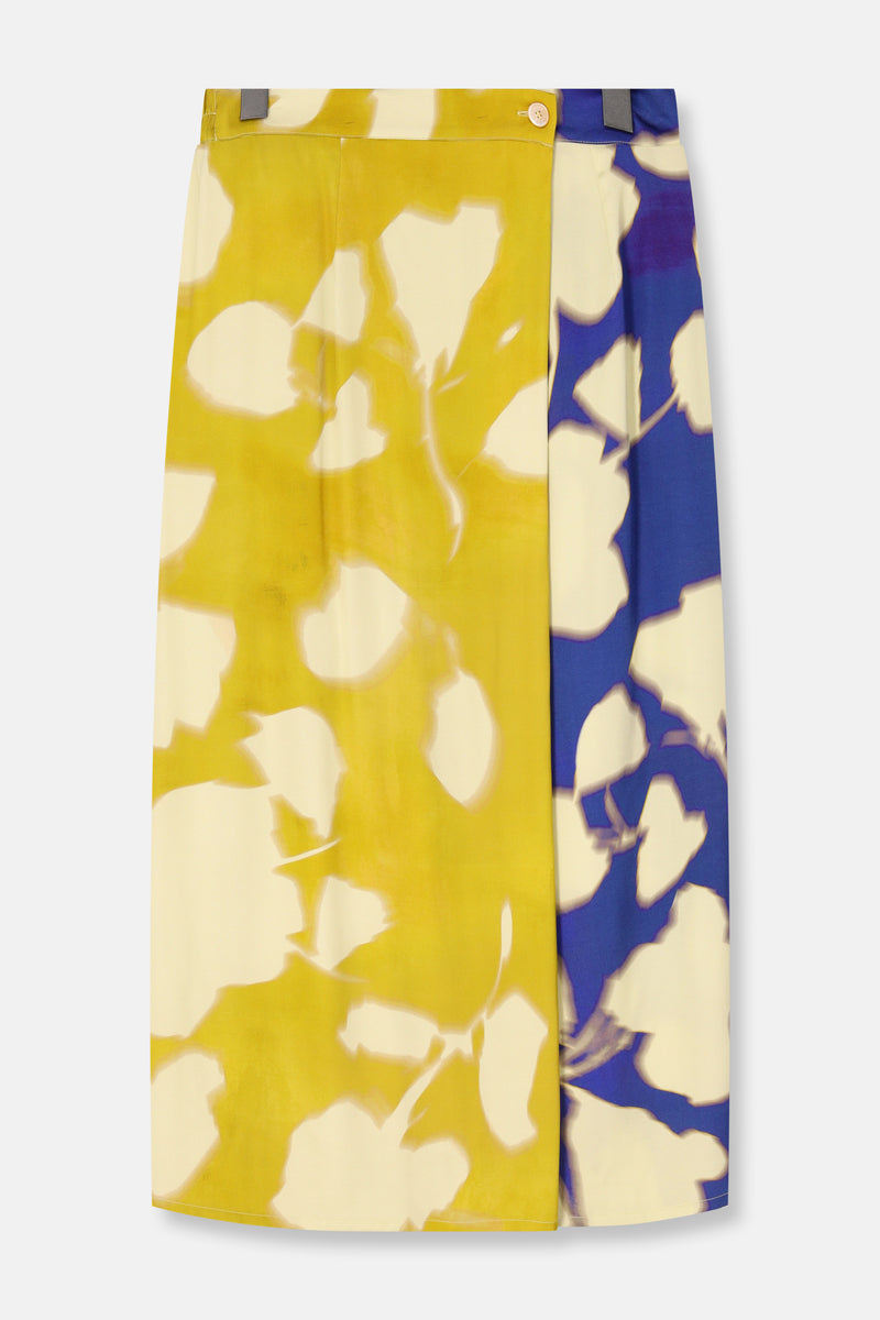 TIMA Yellow-blue wrap skirt