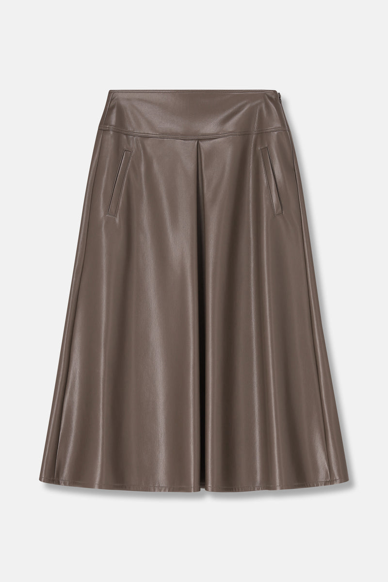 TINKIN Faux leather brown skirt