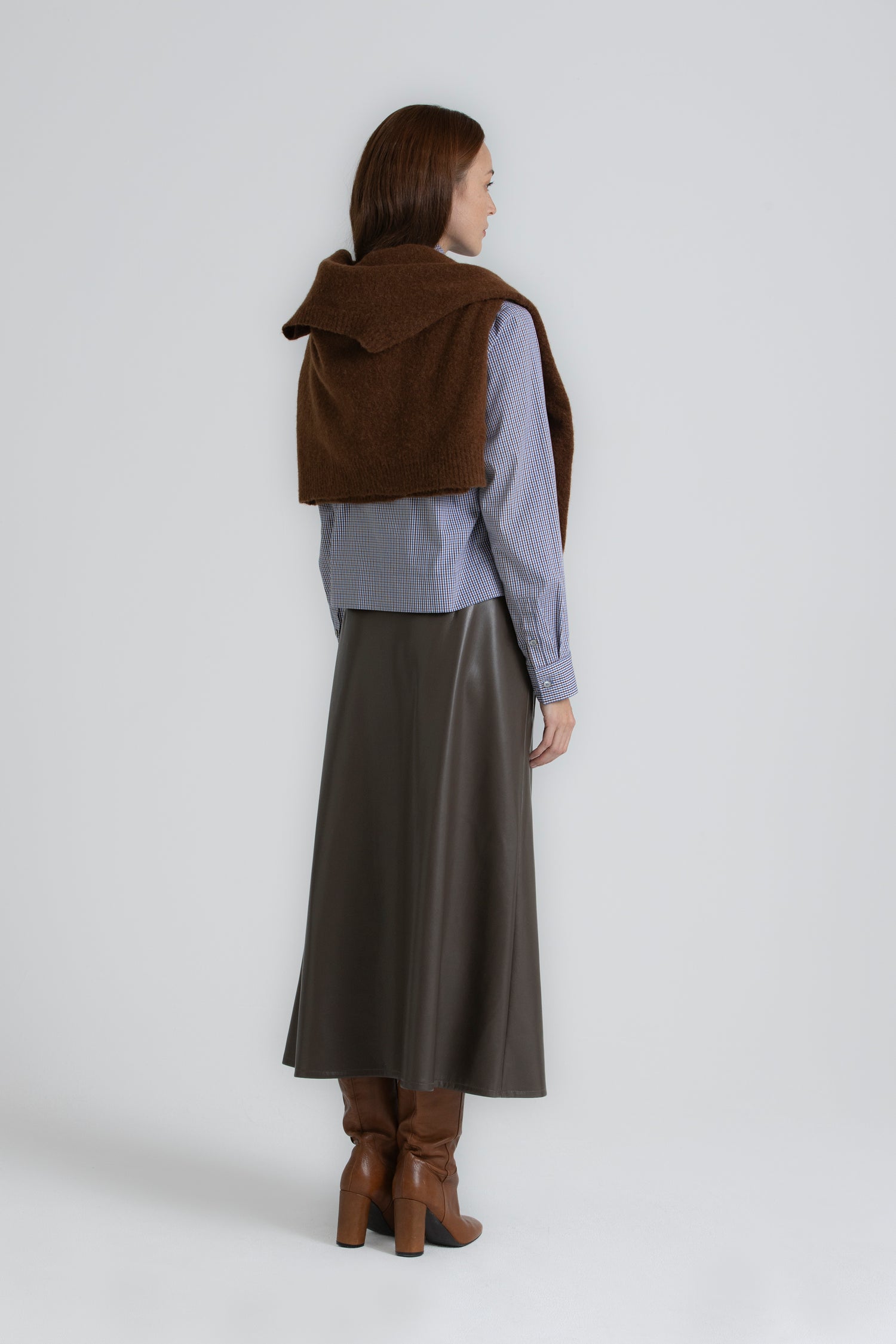TINKIN faux leather bruine rok