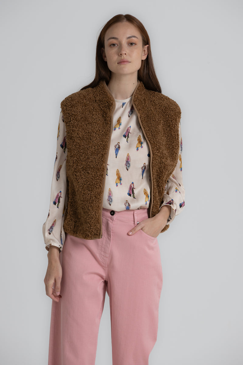 WATCHY Bodywarmer polaire marron