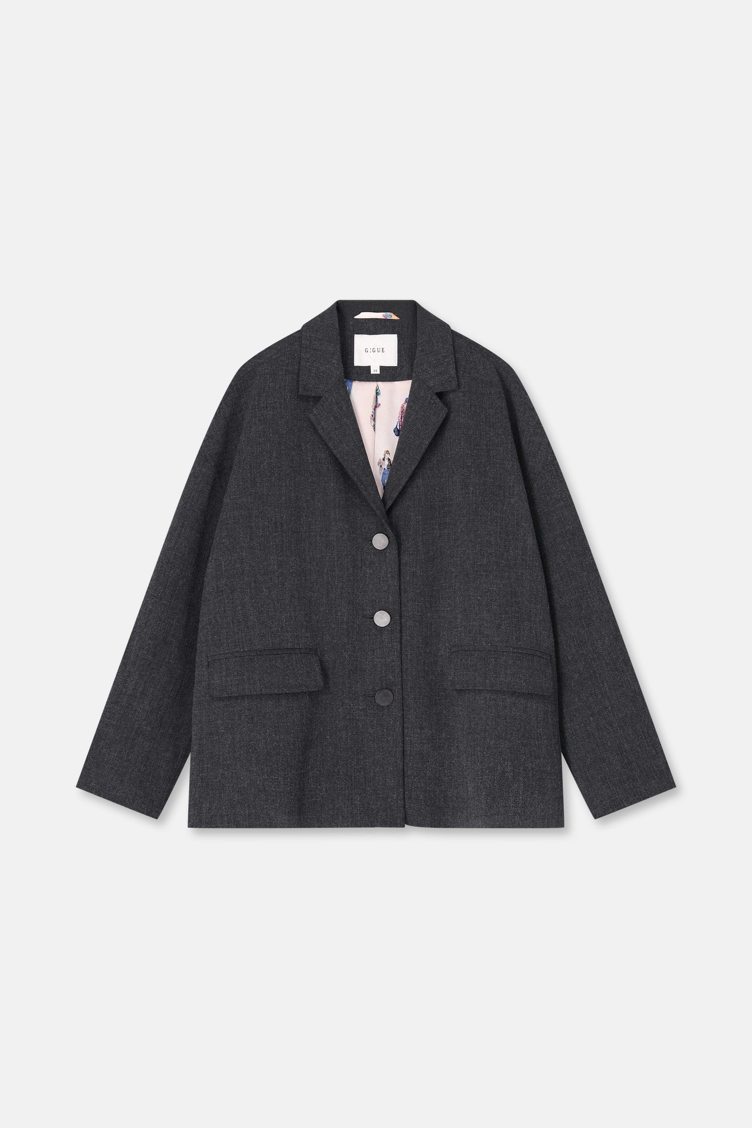 WILLEM Oversized dark grey blazer