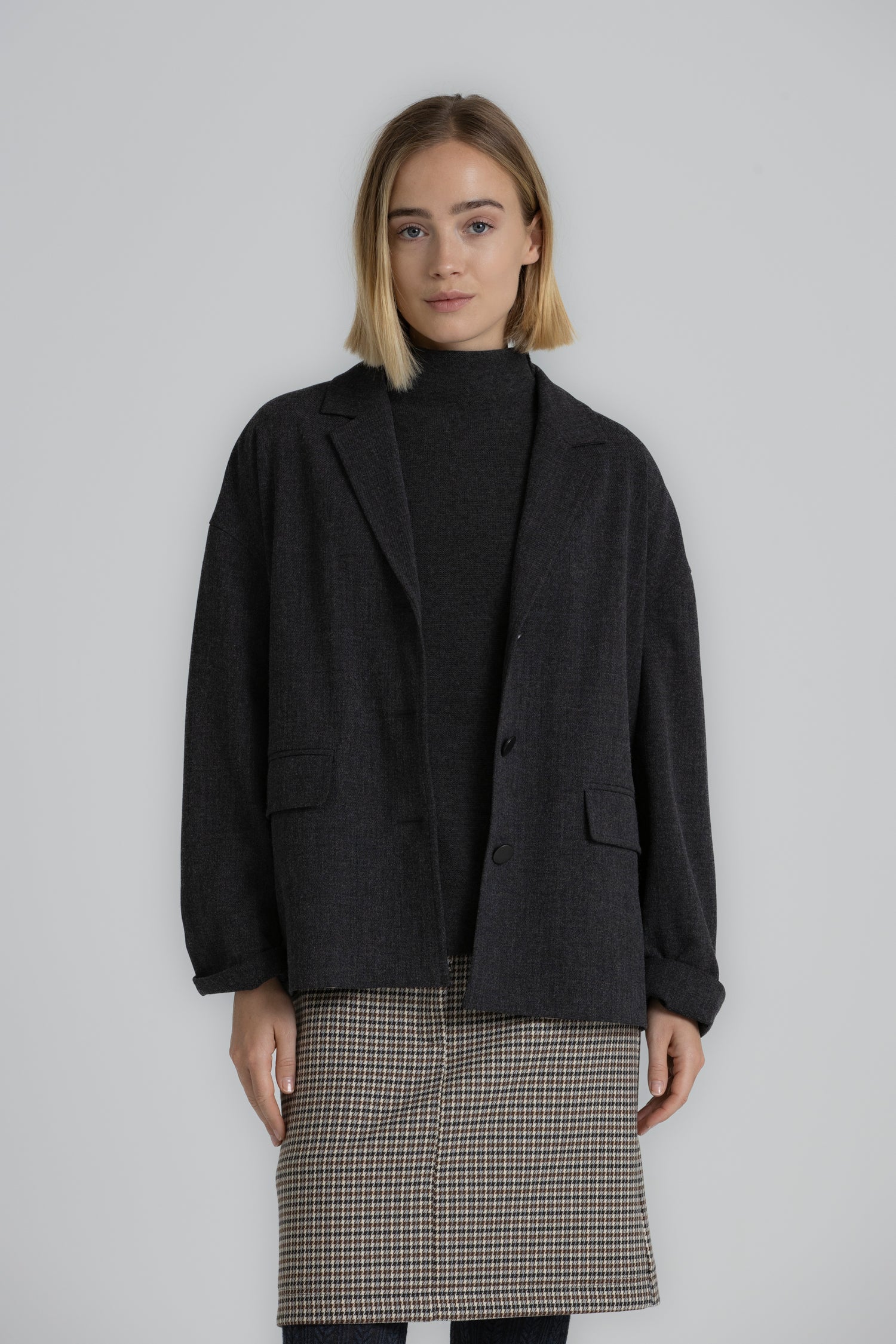 WILLEM Oversized dark grey blazer