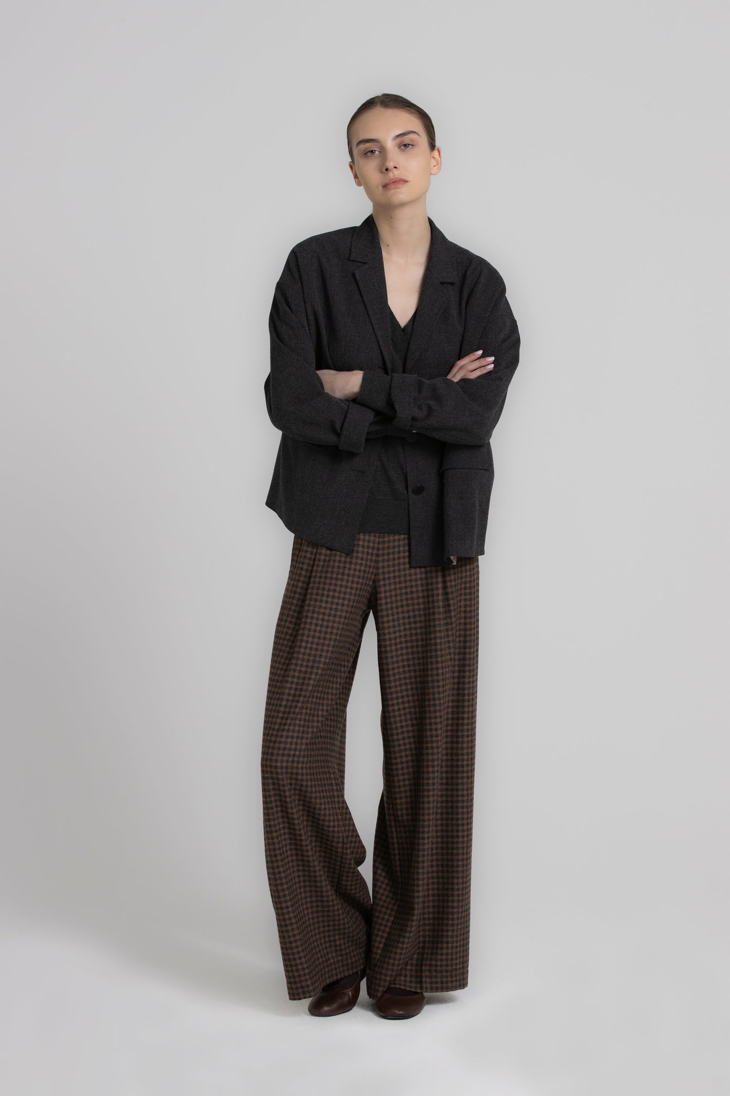 WILLEM Oversized dark grey blazer