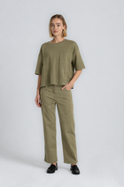 ROLLING Straight-leg khaki denim