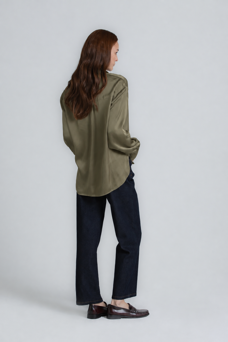 HESTIA Khaki fluid shirt