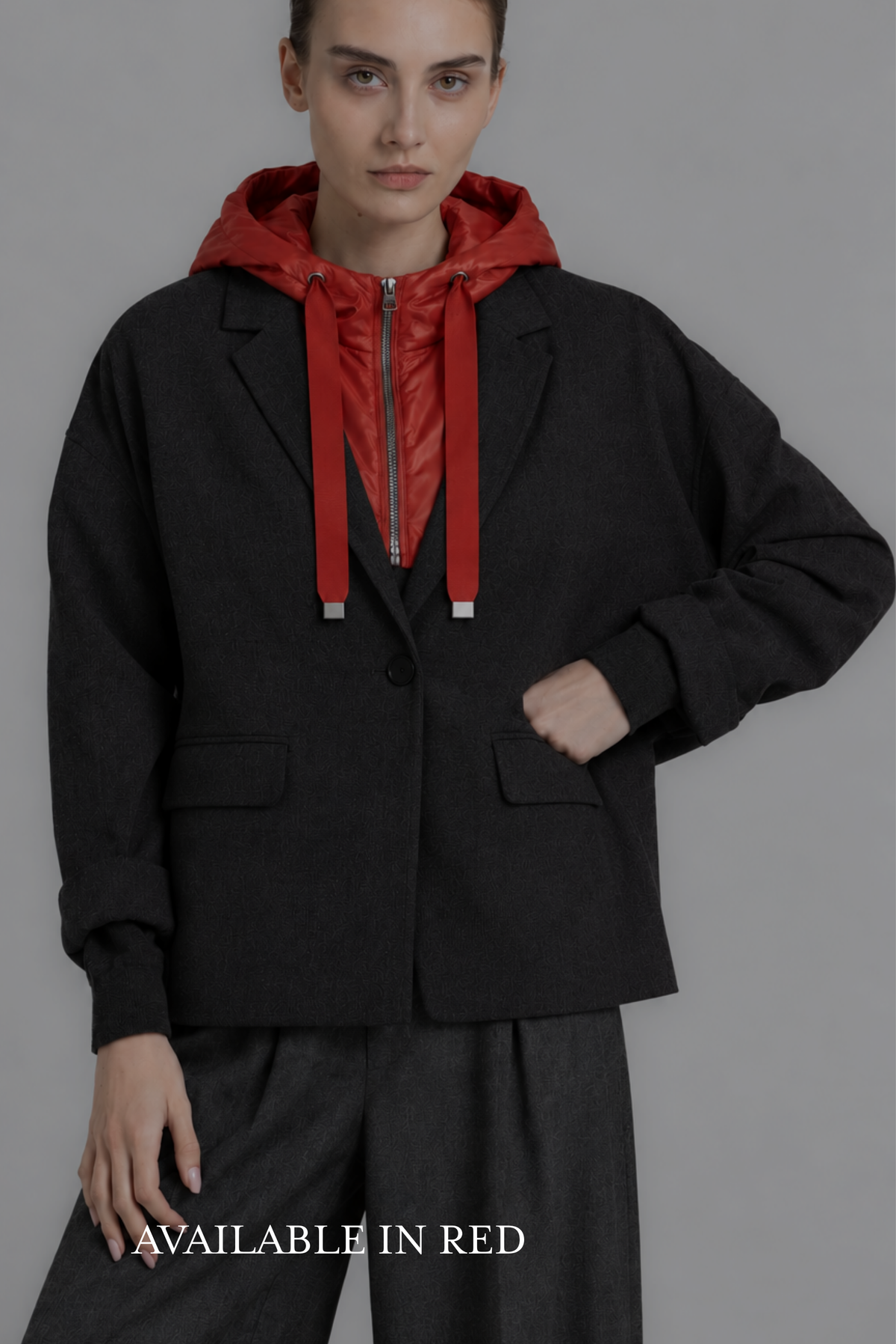 .Capuche matelassée rouge