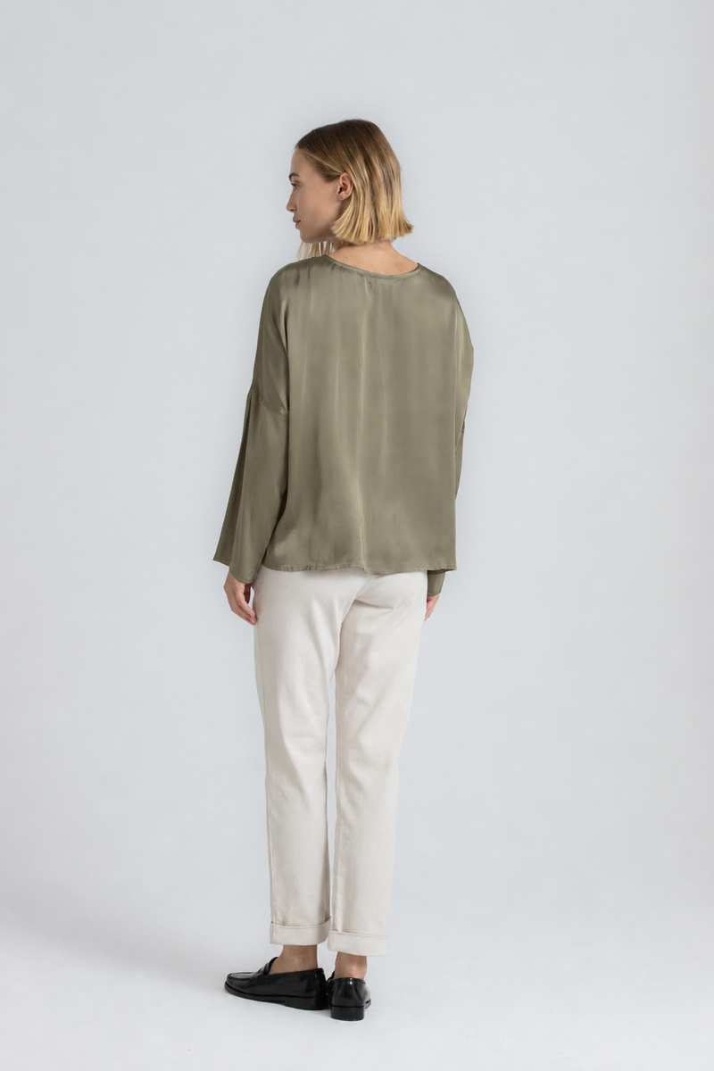 HERO Khaki viscose blouse