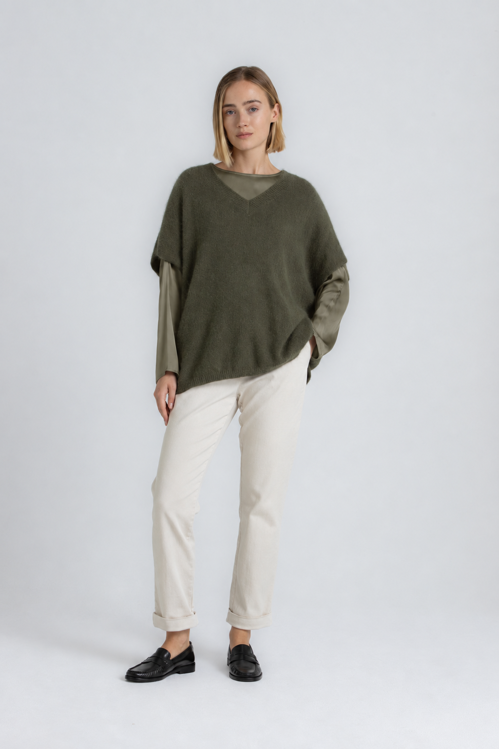 HERO Khaki viscose blouse