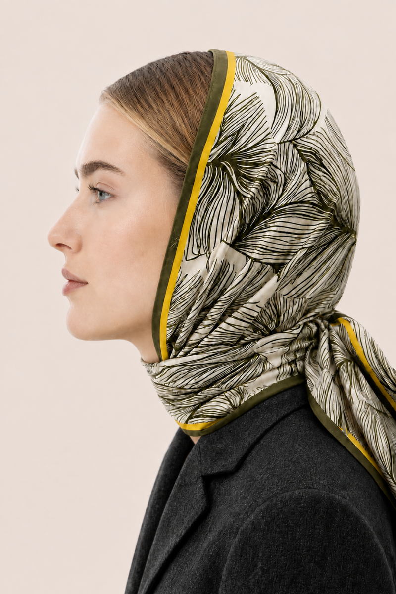 SCARF Écharpe imprimée kaki