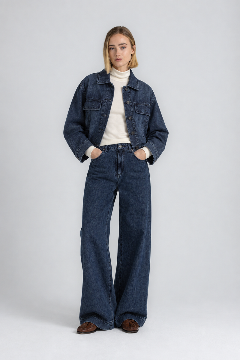 WEEZE Boxy dark denim jacket