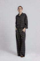 HESSEL Dark grey checked blouse