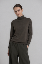 LIVIA Pull col roulé kaki