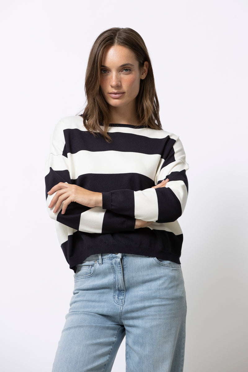 LAURI navy gestreepte trui