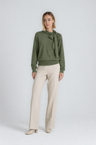 LACY Khaki jumper with shawl collar