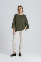 LINEA Khaki poncho-jumper