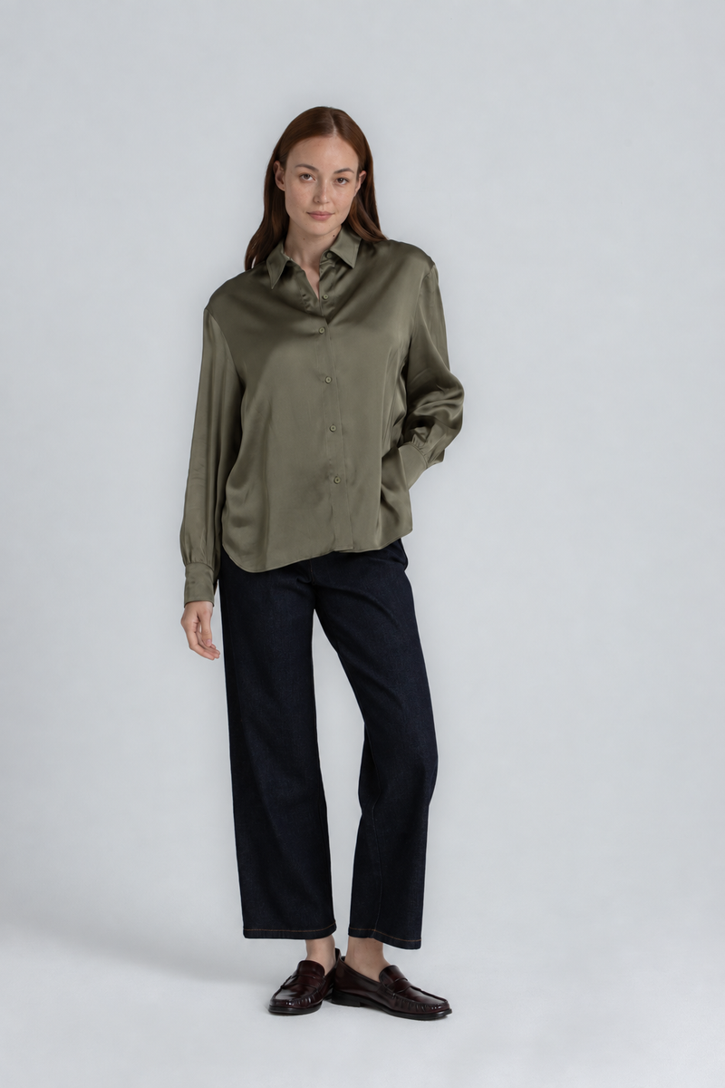 HESTIA Khaki fluid shirt