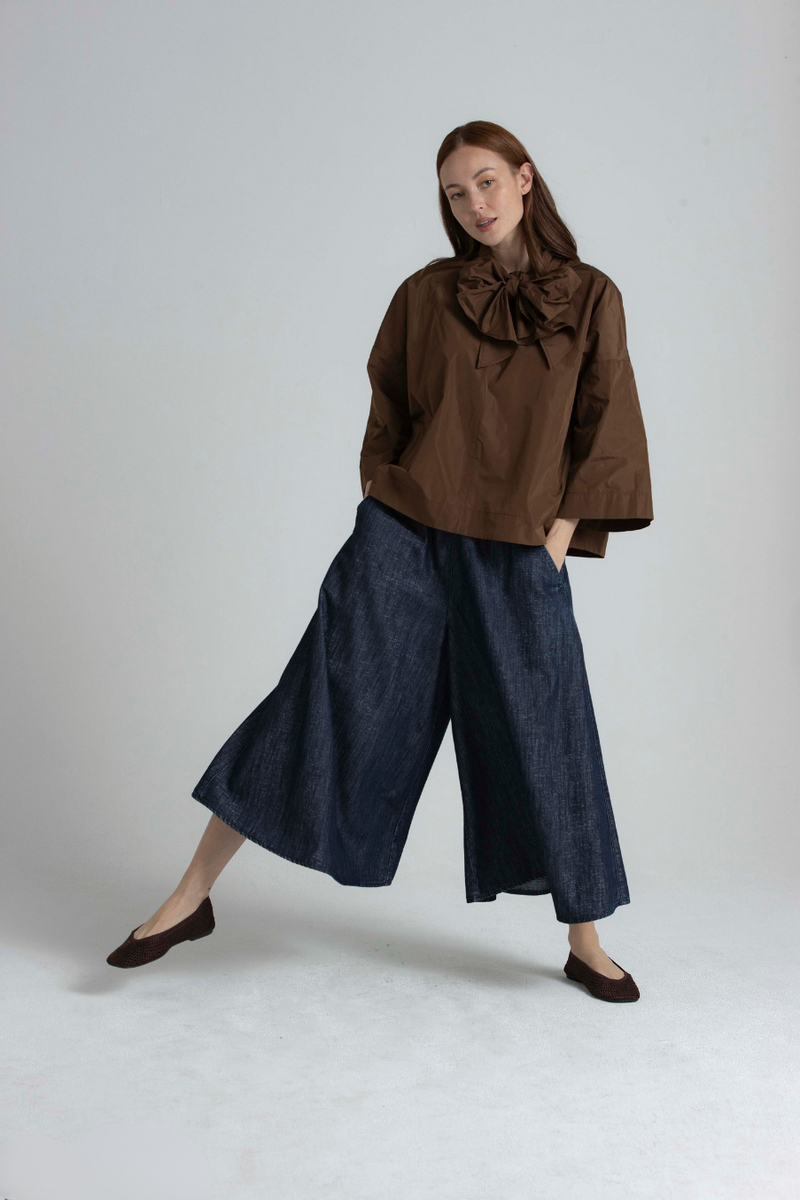 TYFEN Wide-leg denim skirt-trouser